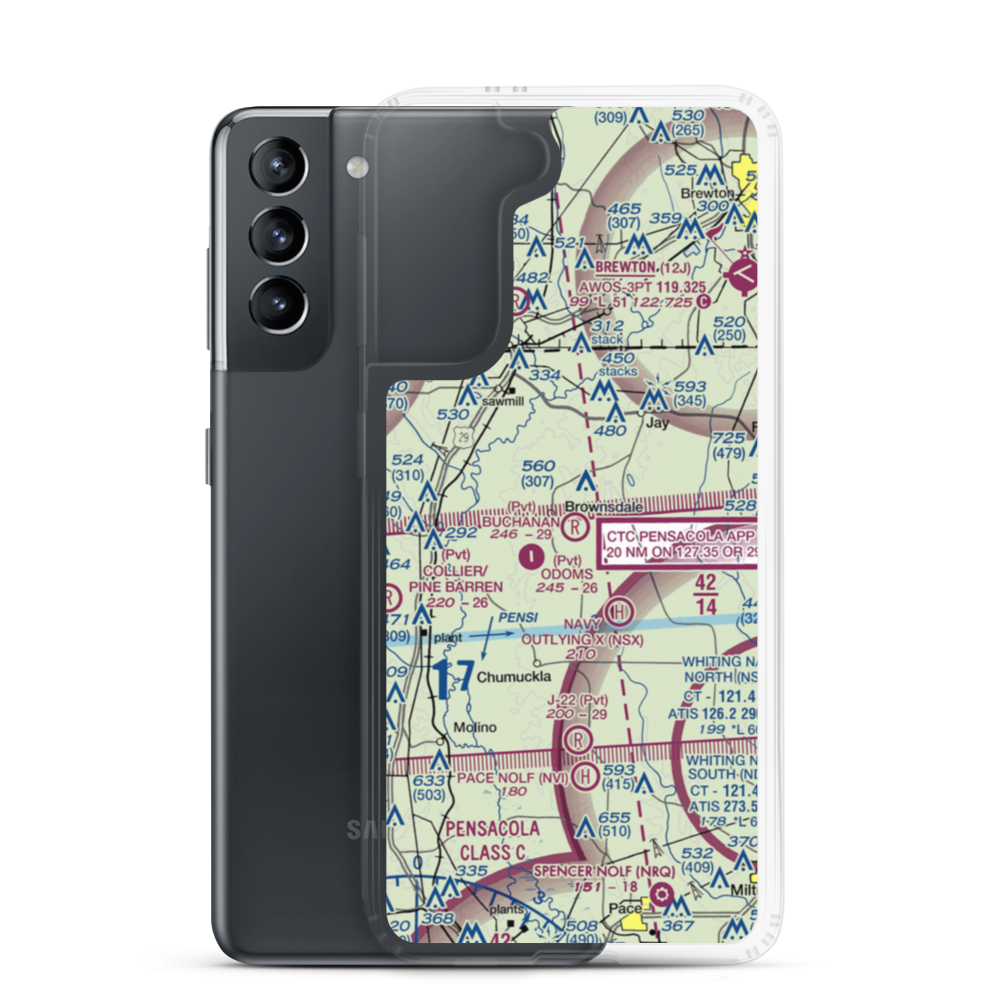 Buchanan Airport (56FL) VFR Sectional Samsung Case Samsung Galaxy S21 model shown