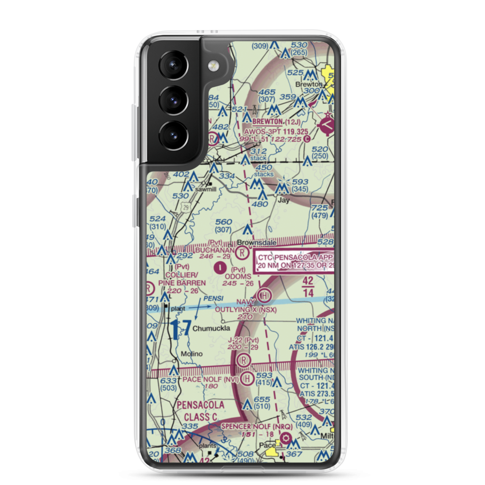 Buchanan Airport (56FL) VFR Sectional Samsung Case Samsung Galaxy S21 Plus model shown