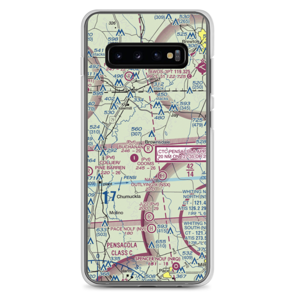 Buchanan Airport (56FL) VFR Sectional Samsung Case Samsung Galaxy S10+ model shown