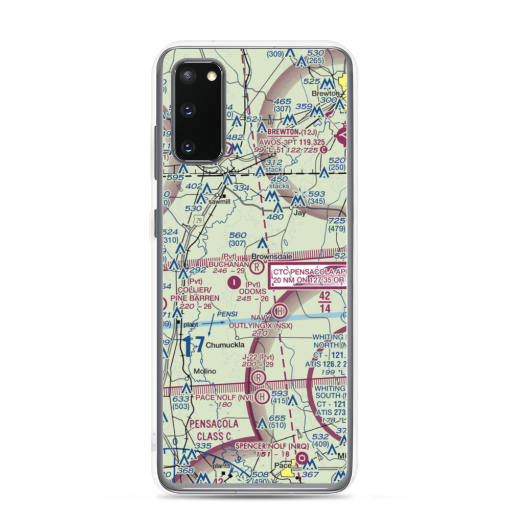 Buchanan Airport (56FL) VFR Sectional Samsung Case Samsung Galaxy S20 model shown