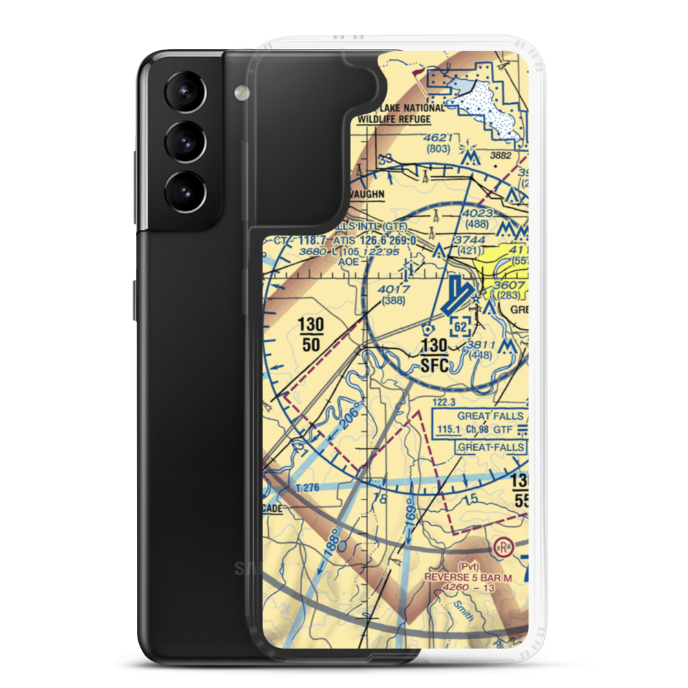 Buchanan Ranch Airport (MT75) VFR Sectional Samsung Case Samsung Galaxy S21 Plus model shown