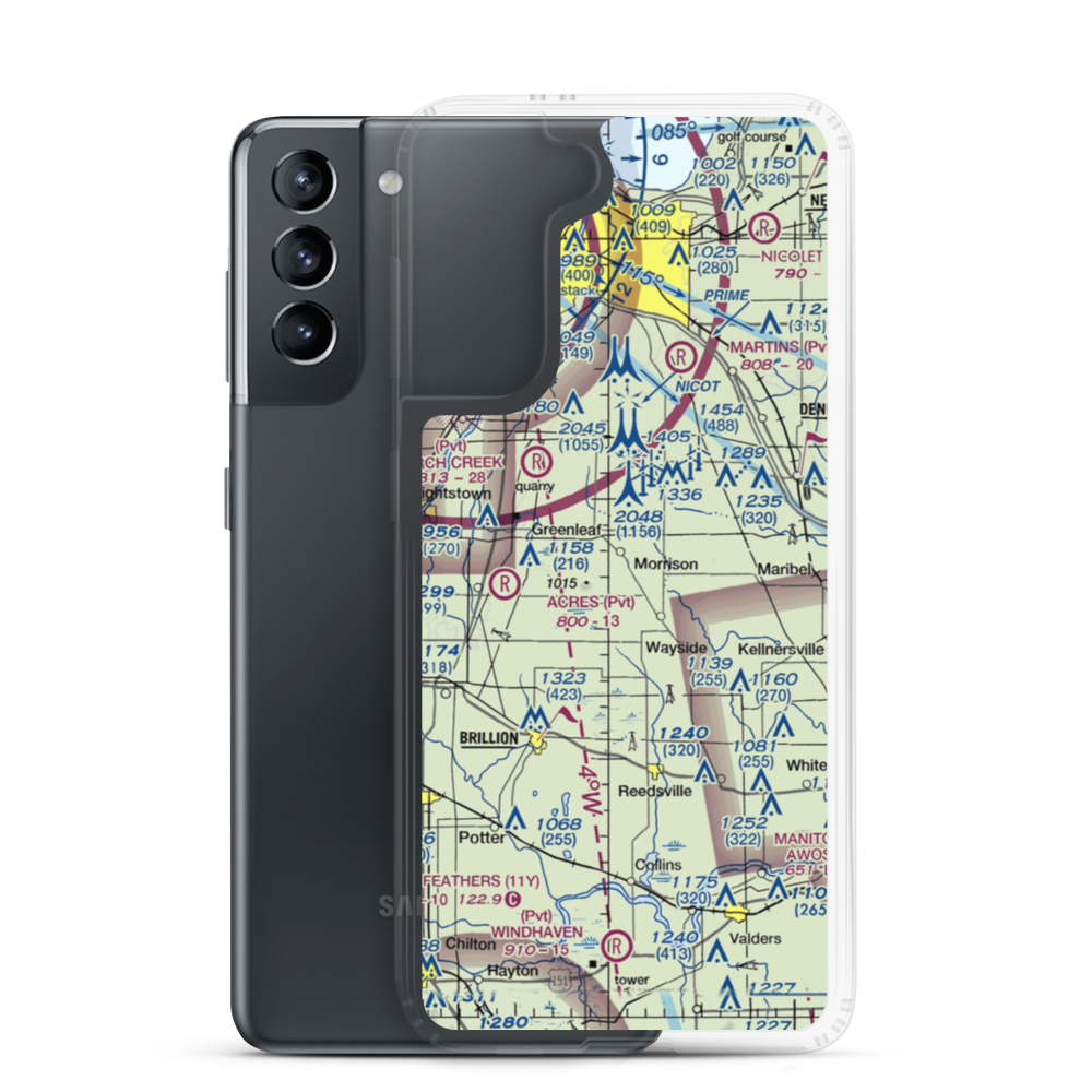 Buchholz Farm Airport (9WI3) VFR Sectional Samsung Case Samsung Galaxy S21 model shown