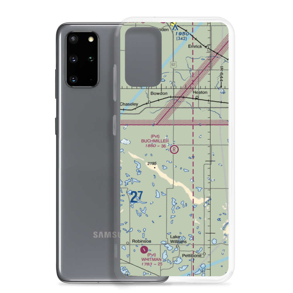 Buchmiller Airport (7ND5) VFR Sectional Samsung Case Samsung Galaxy S20 Plus model shown