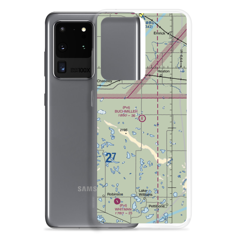 Buchmiller Airport (7ND5) VFR Sectional Samsung Case Samsung Galaxy S20 Ultra model shown