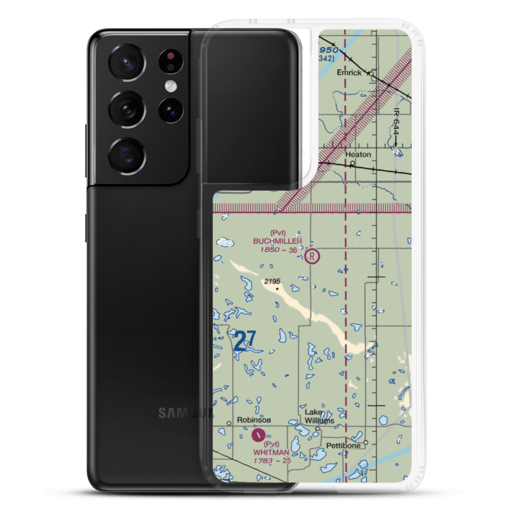 Buchmiller Airport (7ND5) VFR Sectional Samsung Case Samsung Galaxy S21 Ultra model shown