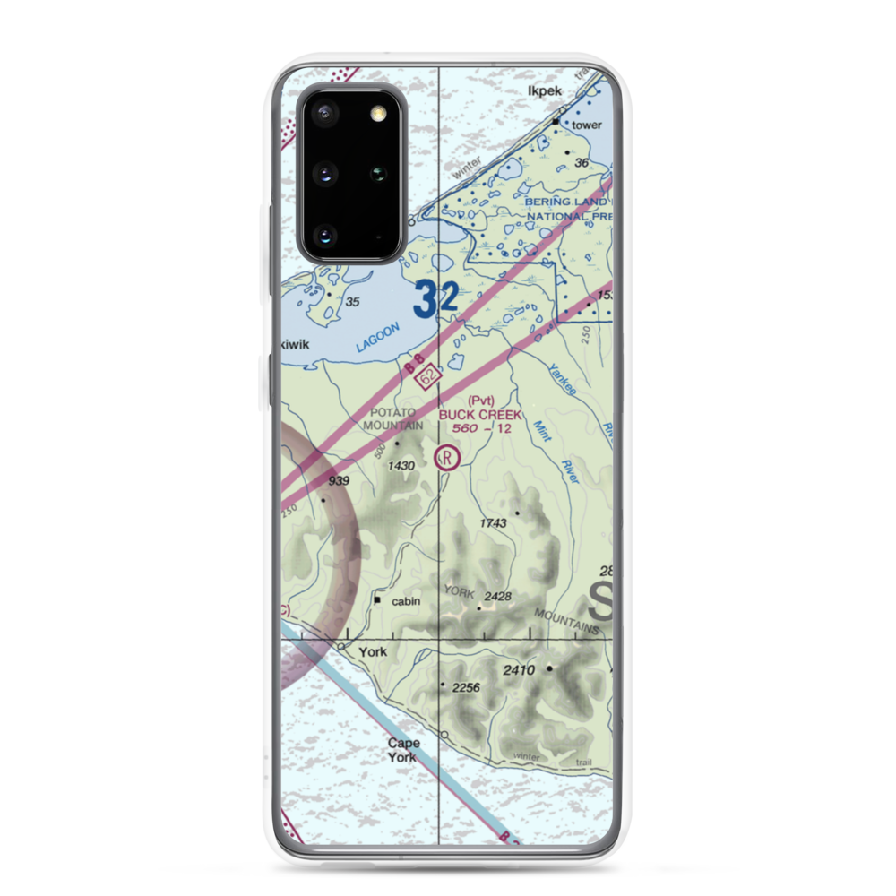 Buck Creek Airport (AK98) VFR Sectional Samsung Case Samsung Galaxy S20 Plus model shown