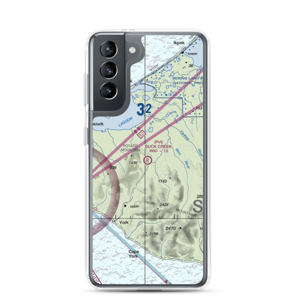 Buck Creek Airport (AK98) VFR Sectional Samsung Case Samsung Galaxy S21 model shown