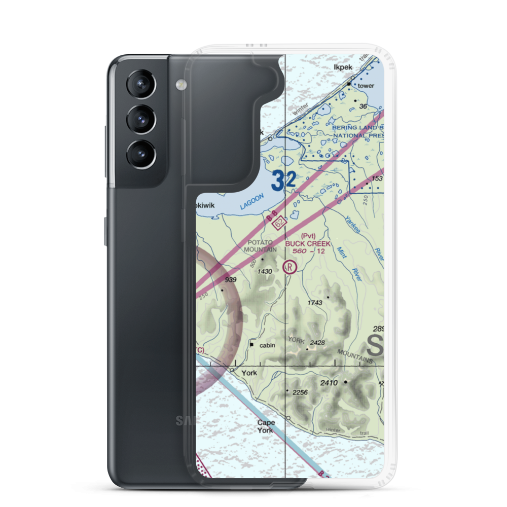 Buck Creek Airport (AK98) VFR Sectional Samsung Case Samsung Galaxy S21 model shown