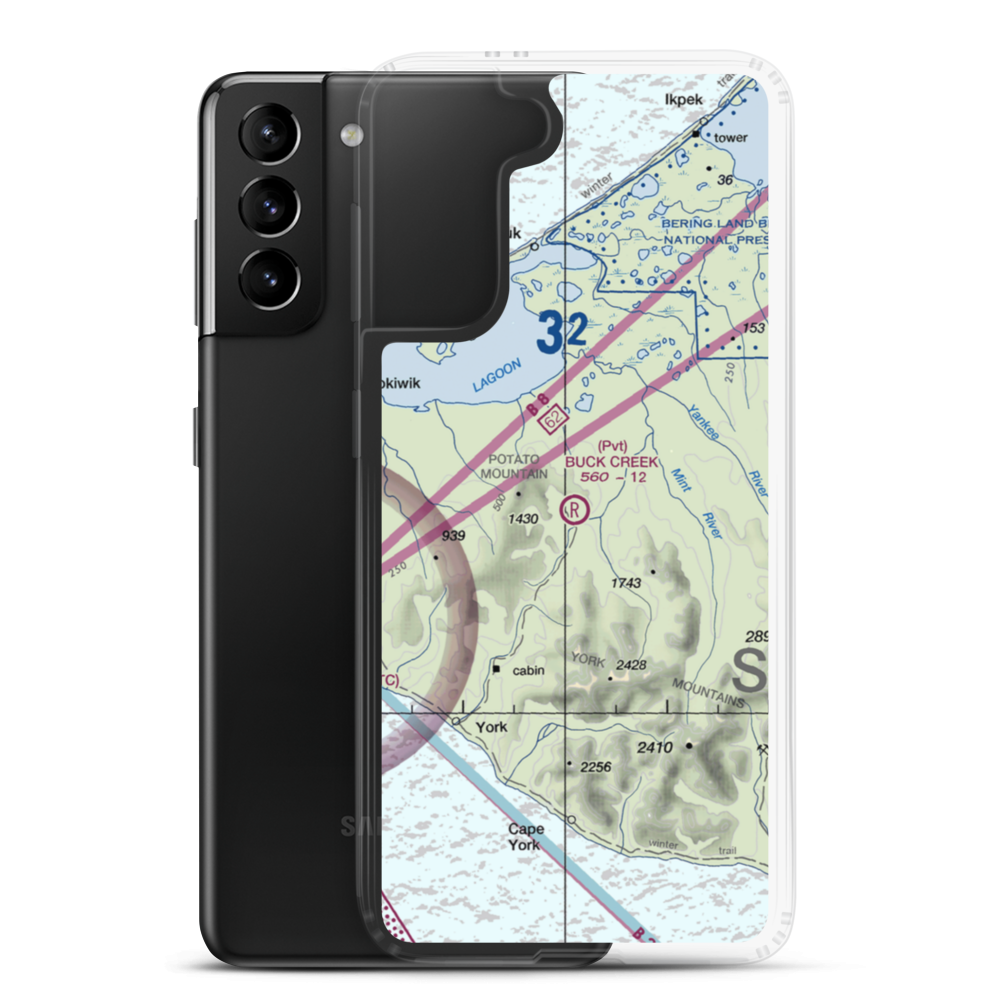 Buck Creek Airport (AK98) VFR Sectional Samsung Case Samsung Galaxy S21 Plus model shown