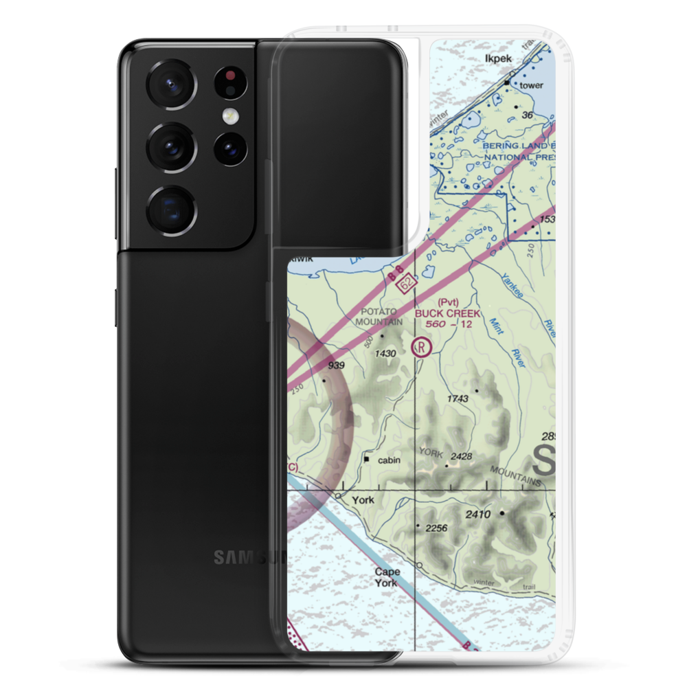 Buck Creek Airport (AK98) VFR Sectional Samsung Case Samsung Galaxy S21 Ultra model shown