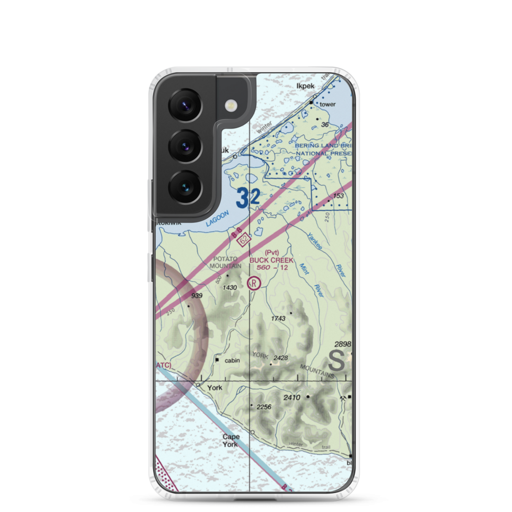 Buck Creek Airport (AK98) VFR Sectional Samsung Case Samsung Galaxy S22 model shown
