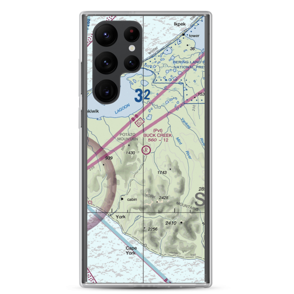 Buck Creek Airport (AK98) VFR Sectional Samsung Case Samsung Galaxy S22 Ultra model shown