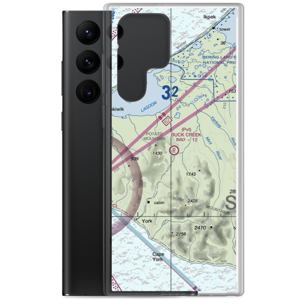 Buck Creek Airport (AK98) VFR Sectional Samsung Case Samsung Galaxy S22 Ultra model shown