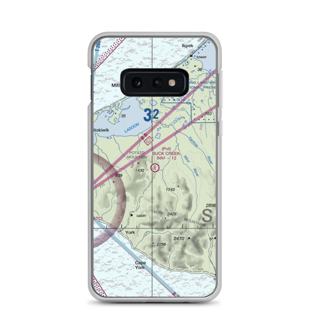 Buck Creek Airport (AK98) VFR Sectional Samsung Case Samsung Galaxy S10e model shown