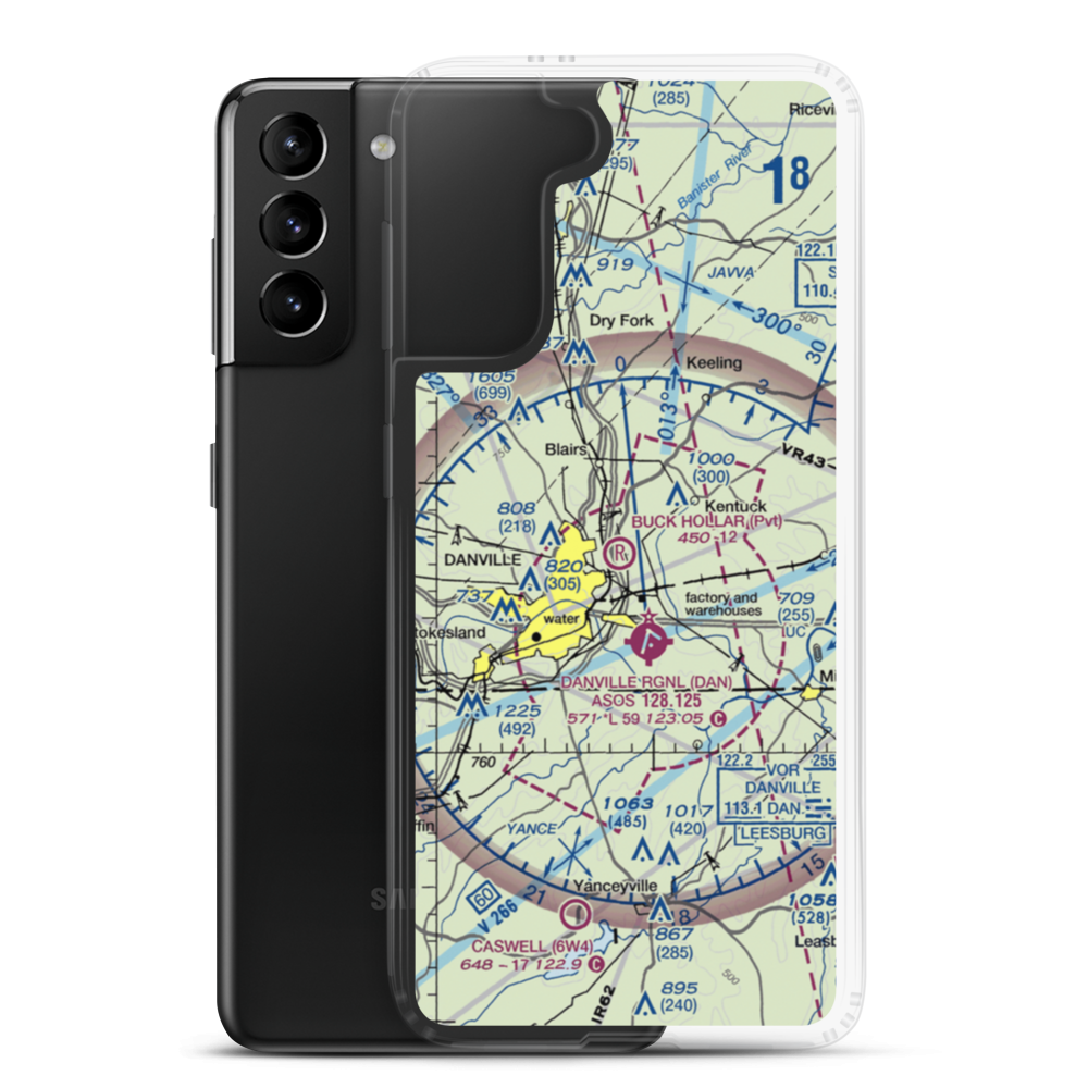 Buck Hollar Airport (95VA) VFR Sectional Samsung Case Samsung Galaxy S21 Plus model shown