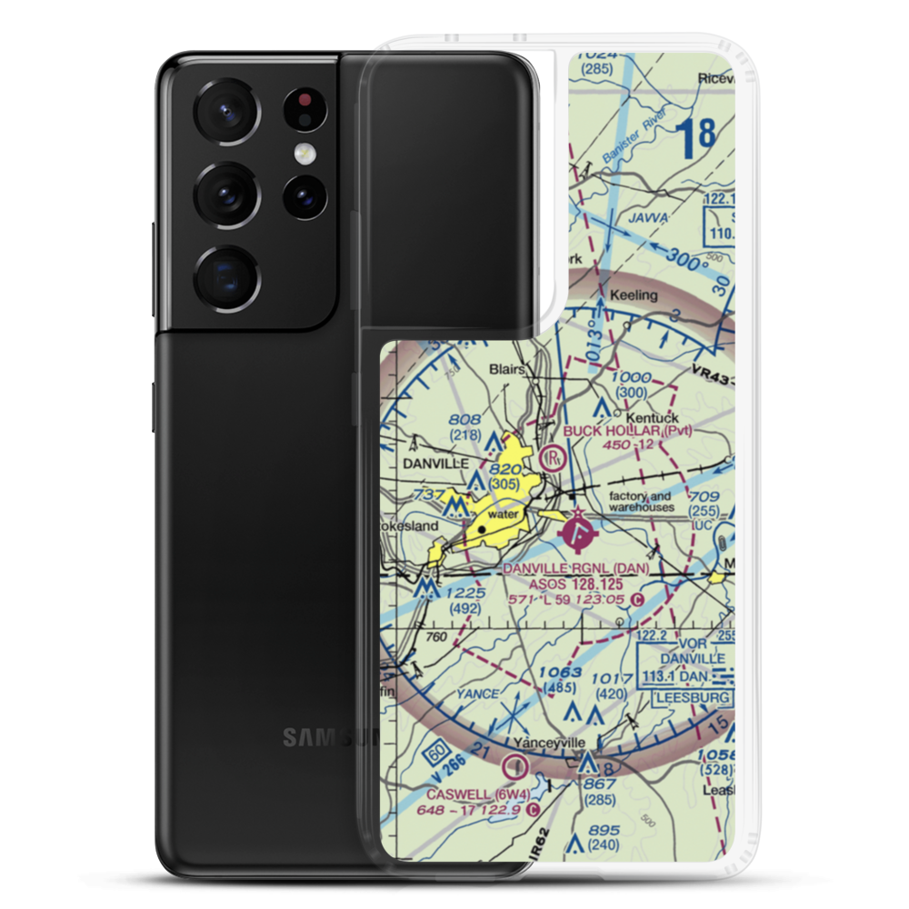 Buck Hollar Airport (95VA) VFR Sectional Samsung Case Samsung Galaxy S21 Ultra model shown