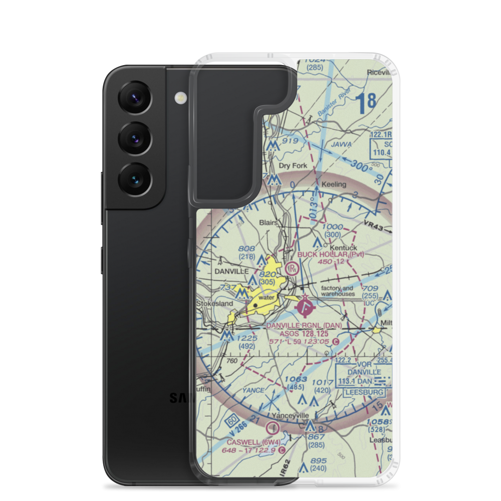 Buck Hollar Airport (95VA) VFR Sectional Samsung Case Samsung Galaxy S22 model shown