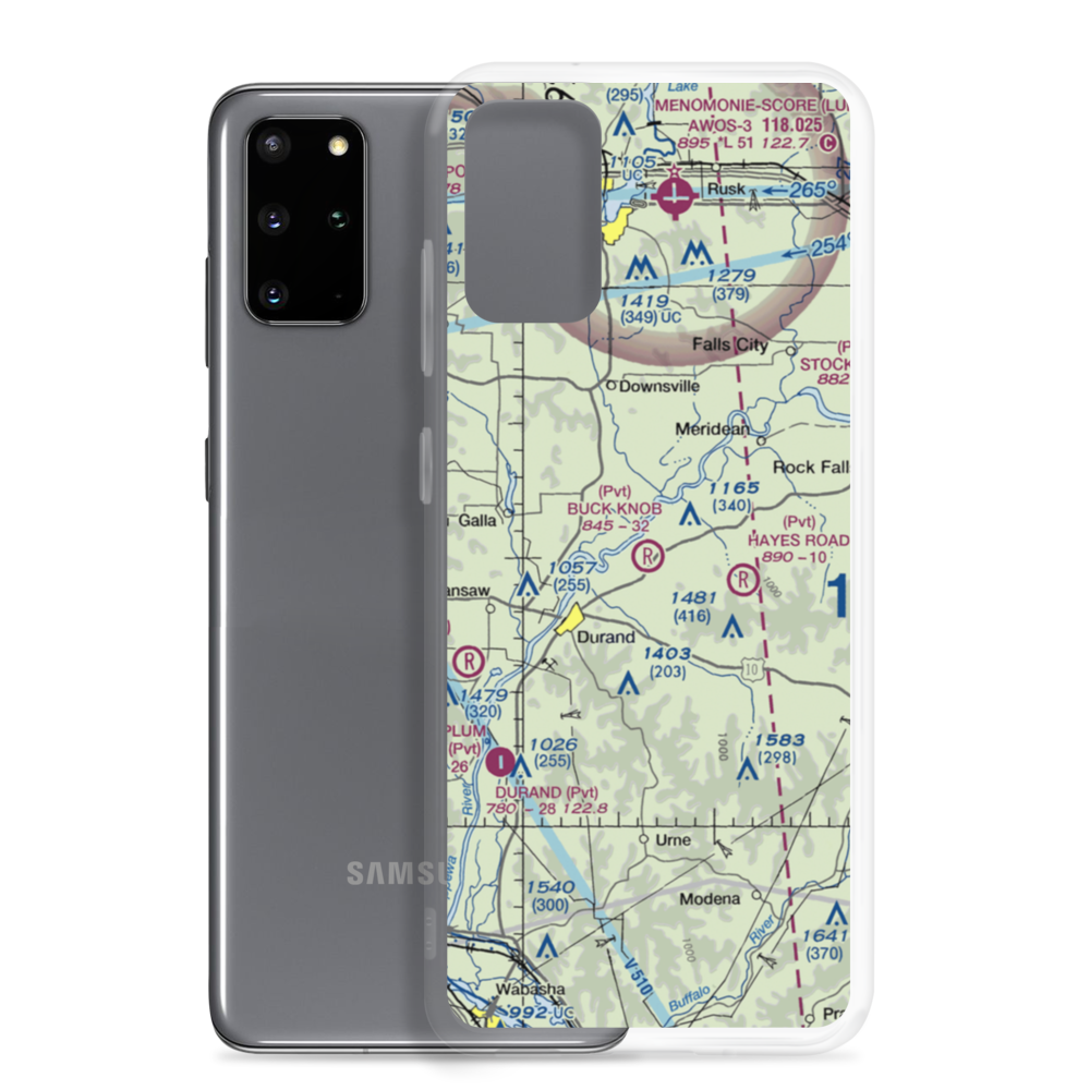 Buck Knob Airport (WI74) VFR Sectional Samsung Case Samsung Galaxy S20 Plus model shown