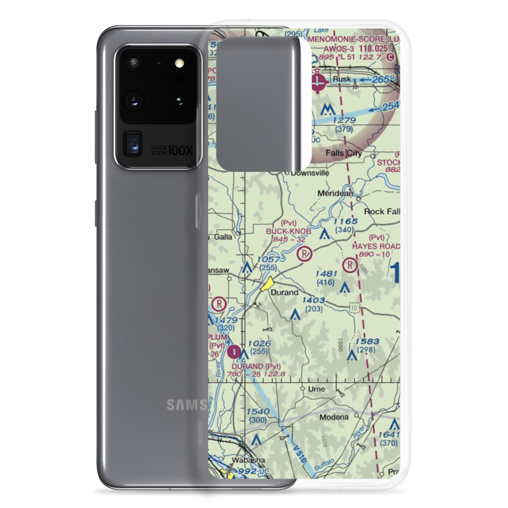 Buck Knob Airport (WI74) VFR Sectional Samsung Case Samsung Galaxy S20 Ultra model shown