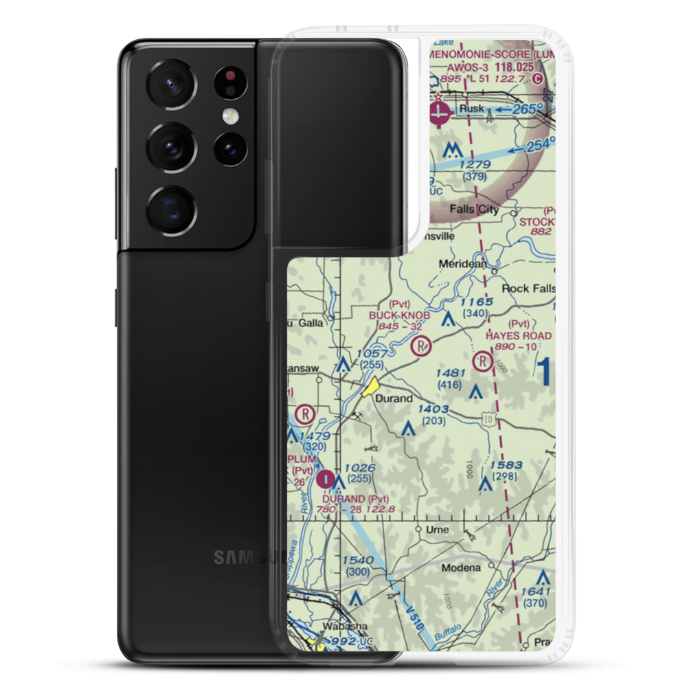 Buck Knob Airport (WI74) VFR Sectional Samsung Case Samsung Galaxy S21 Ultra model shown