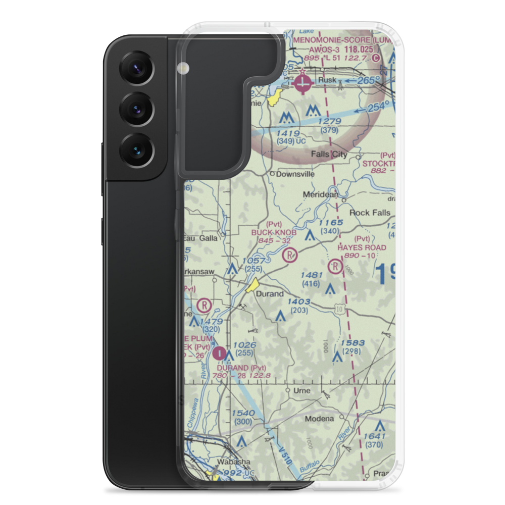 Buck Knob Airport (WI74) VFR Sectional Samsung Case Samsung Galaxy S22 Plus model shown