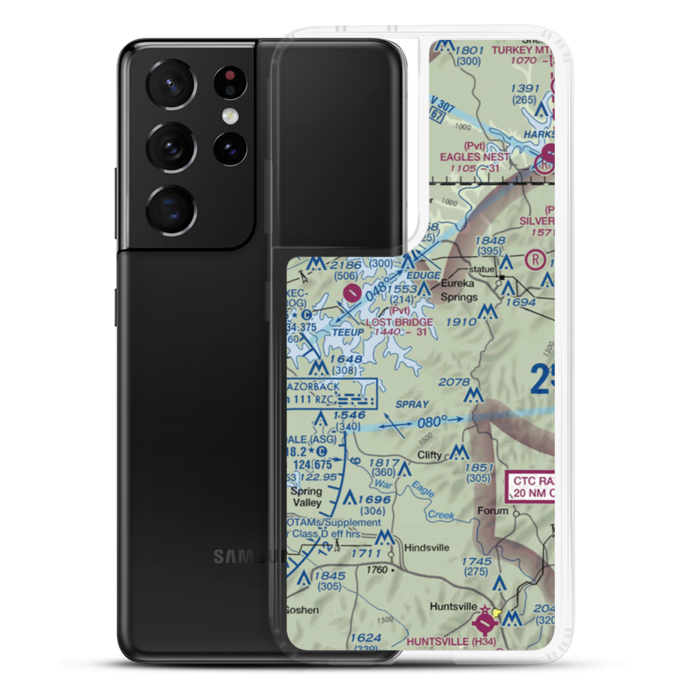 Buck Mountain Airport (18AR) VFR Sectional Samsung Case Samsung Galaxy S21 Ultra model shown