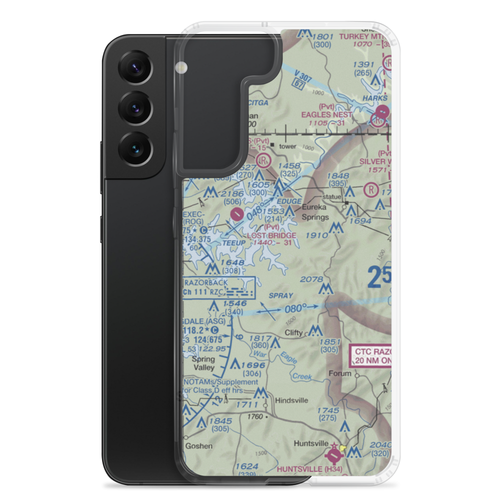 Buck Mountain Airport (18AR) VFR Sectional Samsung Case Samsung Galaxy S22 Plus model shown