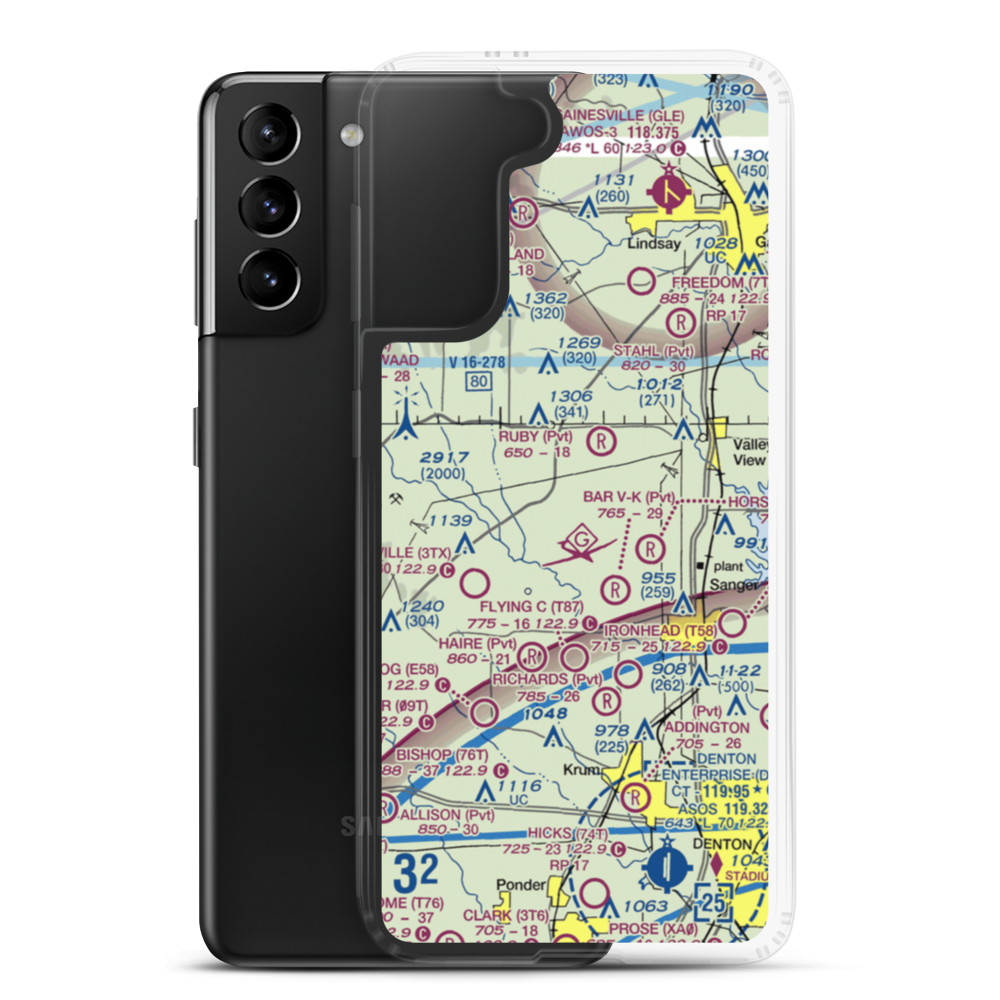 Bucker Field (TE39) VFR Sectional Samsung Case Samsung Galaxy S21 Plus model shown