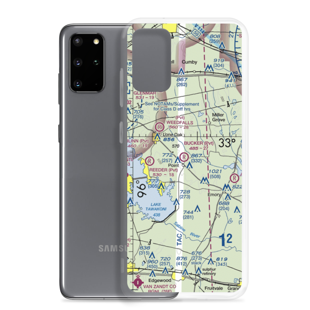 Bucker Field (TE74) VFR Sectional Samsung Case Samsung Galaxy S20 Plus model shown