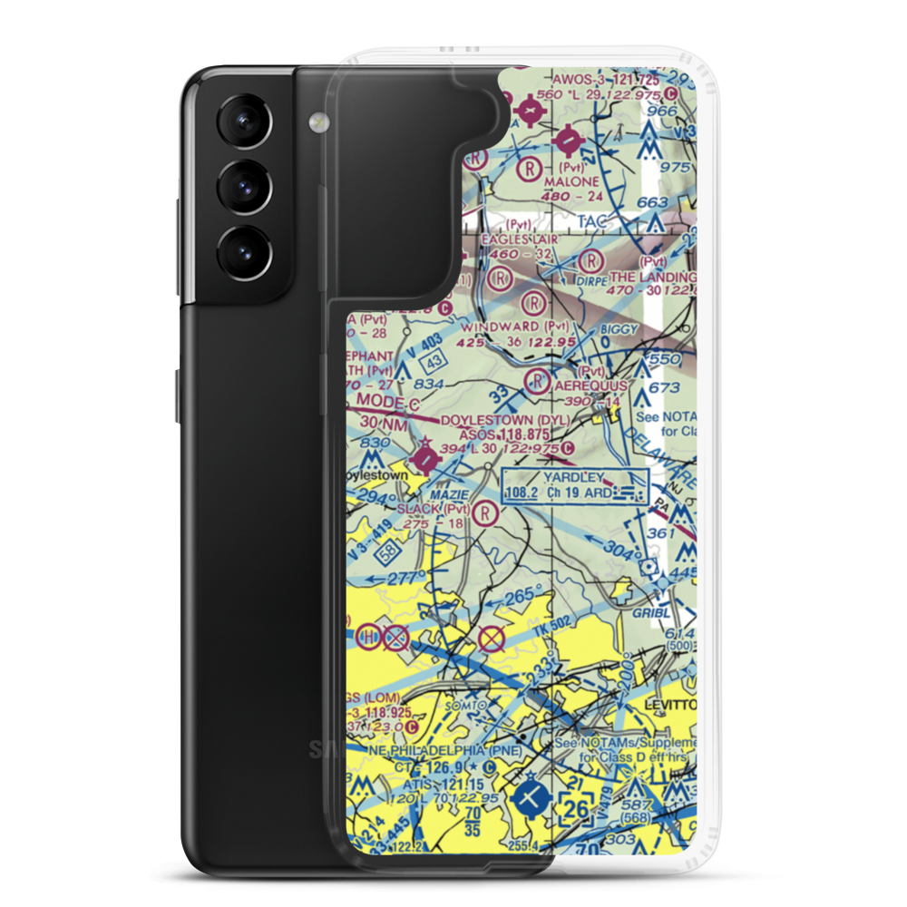 Buckingham Airport (PS68) VFR Sectional Samsung Case Samsung Galaxy S21 Plus model shown