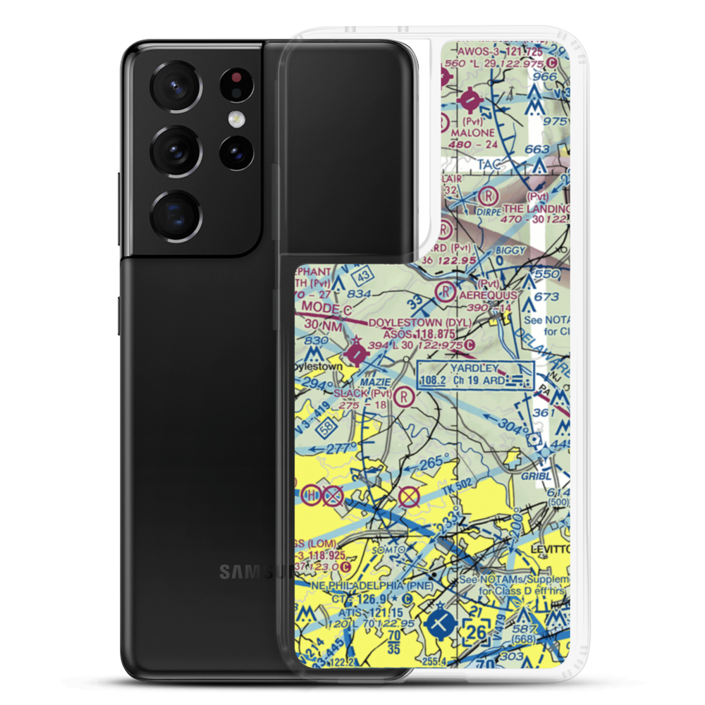 Buckingham Airport (PS68) VFR Sectional Samsung Case Samsung Galaxy S21 Ultra model shown