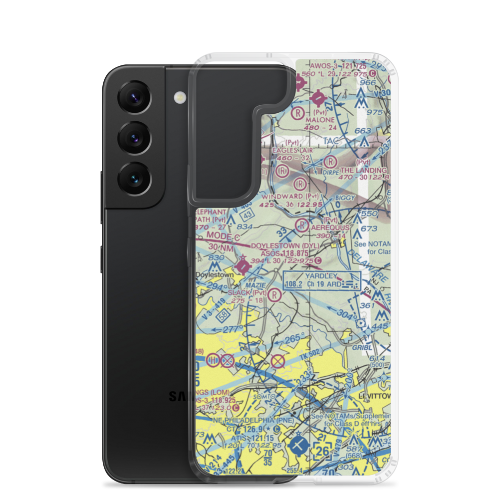 Buckingham Airport (PS68) VFR Sectional Samsung Case Samsung Galaxy S22 model shown