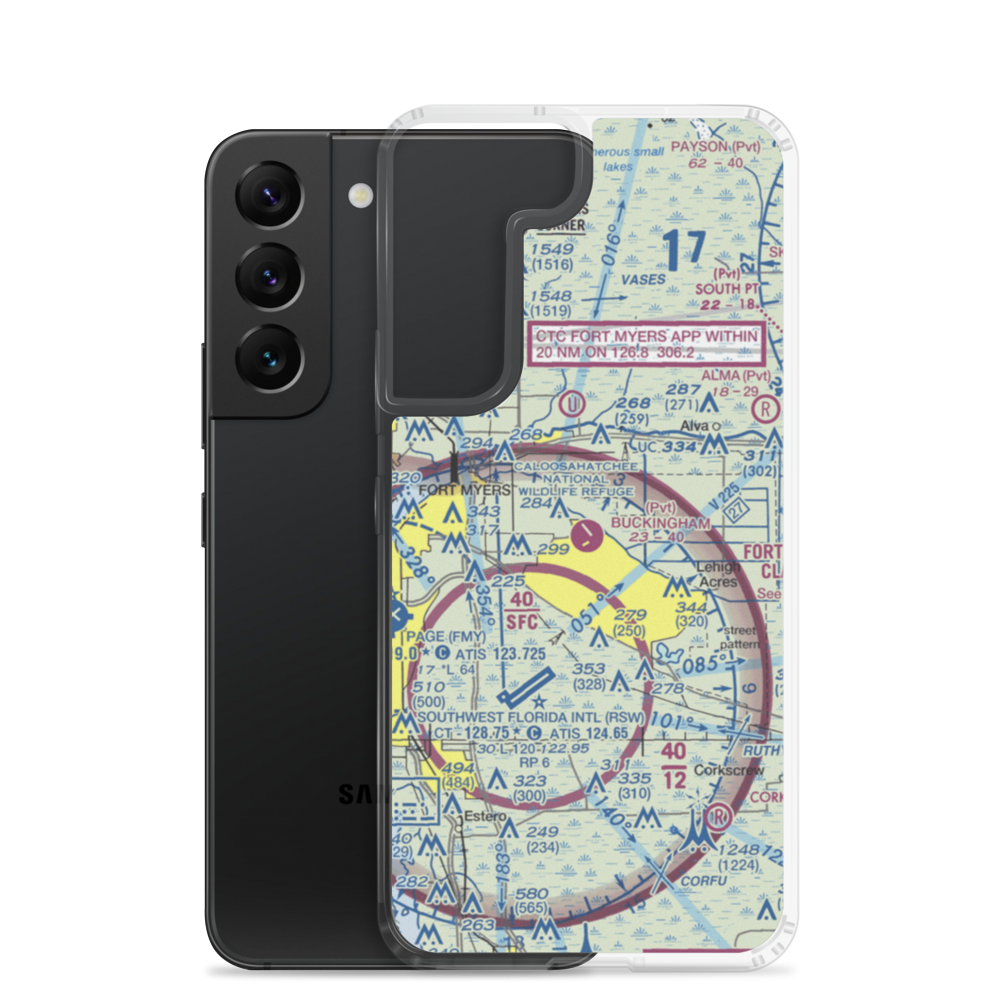 Buckingham Field (FL59) VFR Sectional Samsung Case Samsung Galaxy S22 model shown