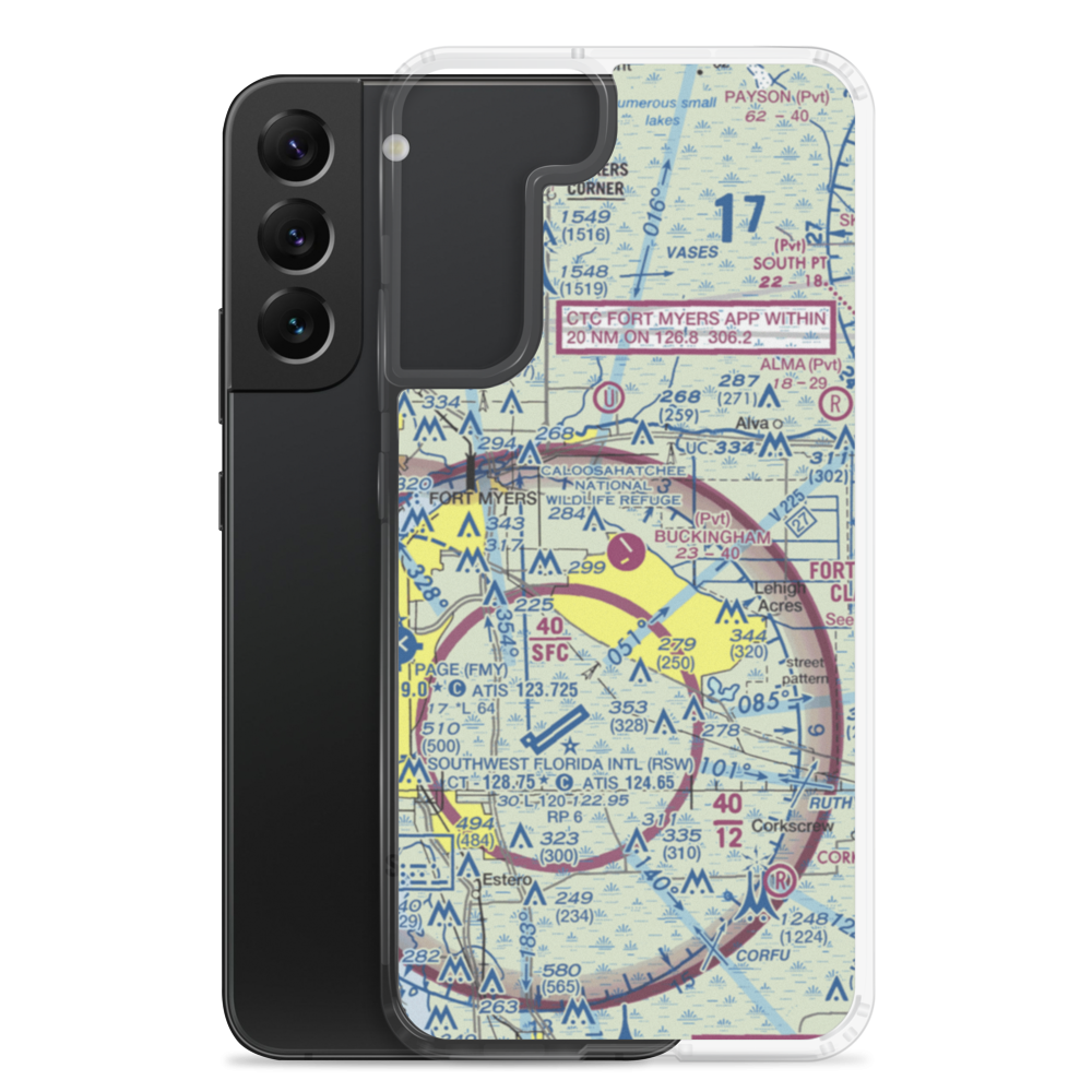 Buckingham Field (FL59) VFR Sectional Samsung Case Samsung Galaxy S22 Plus model shown
