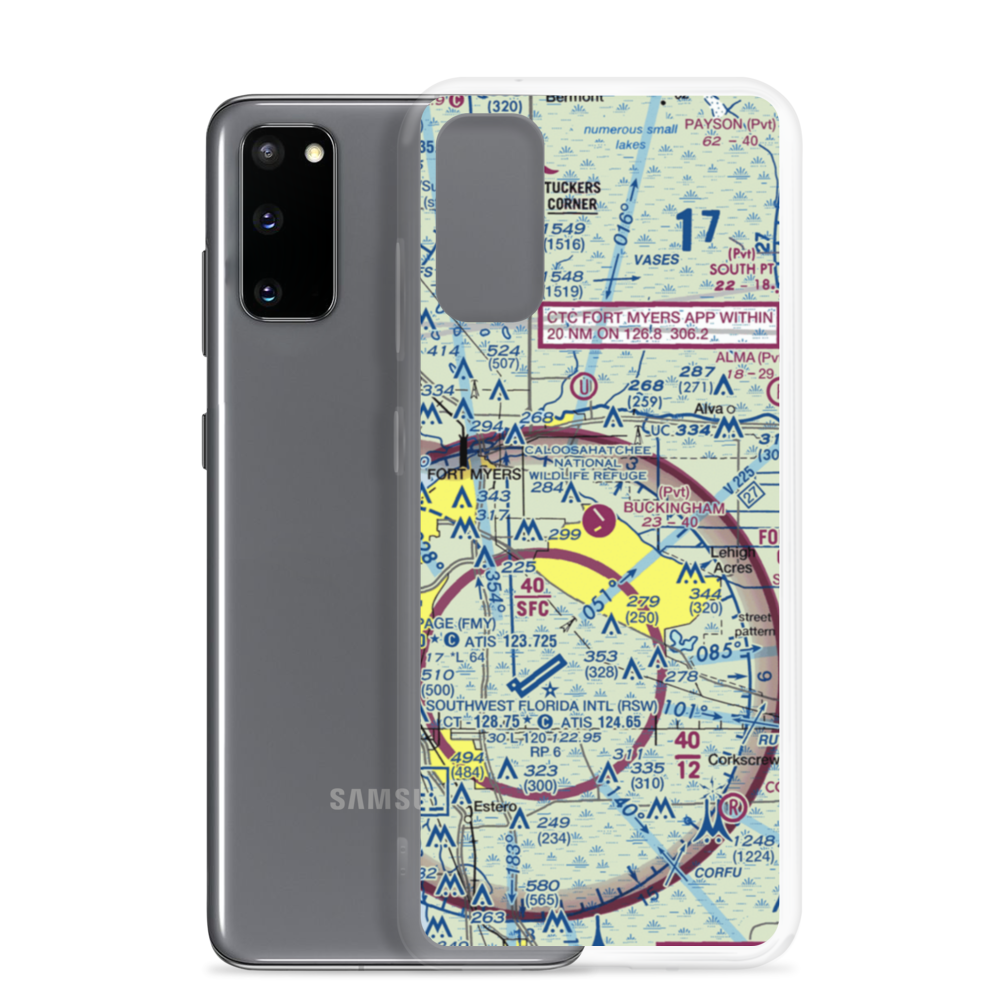 Buckingham Field (FL59) VFR Sectional Samsung Case Samsung Galaxy S20 model shown