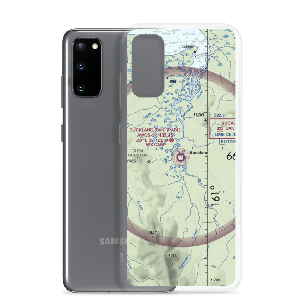 Buckland Airport (BVK) VFR Sectional Samsung Case Samsung Galaxy S20 model shown