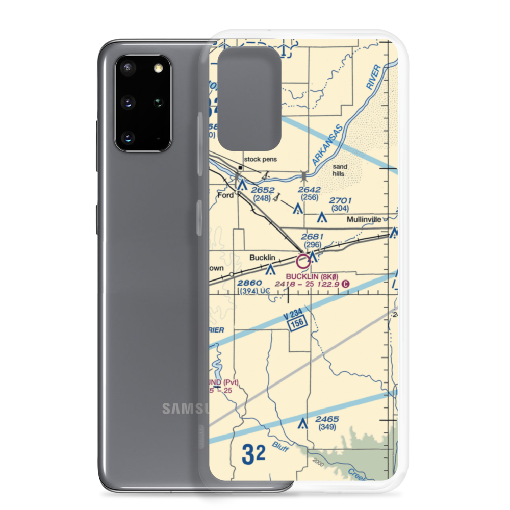 Bucklin Airport (8K0) VFR Sectional Samsung Case Samsung Galaxy S20 Plus model shown