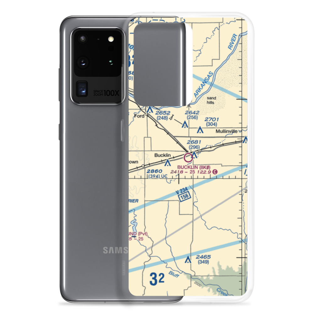 Bucklin Airport (8K0) VFR Sectional Samsung Case Samsung Galaxy S20 Ultra model shown
