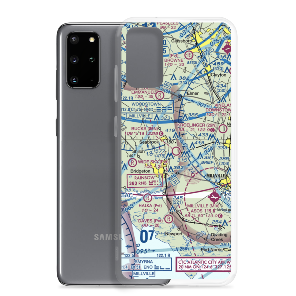 Bucks Airport (00N) VFR Sectional Samsung Case Samsung Galaxy S20 Plus model shown