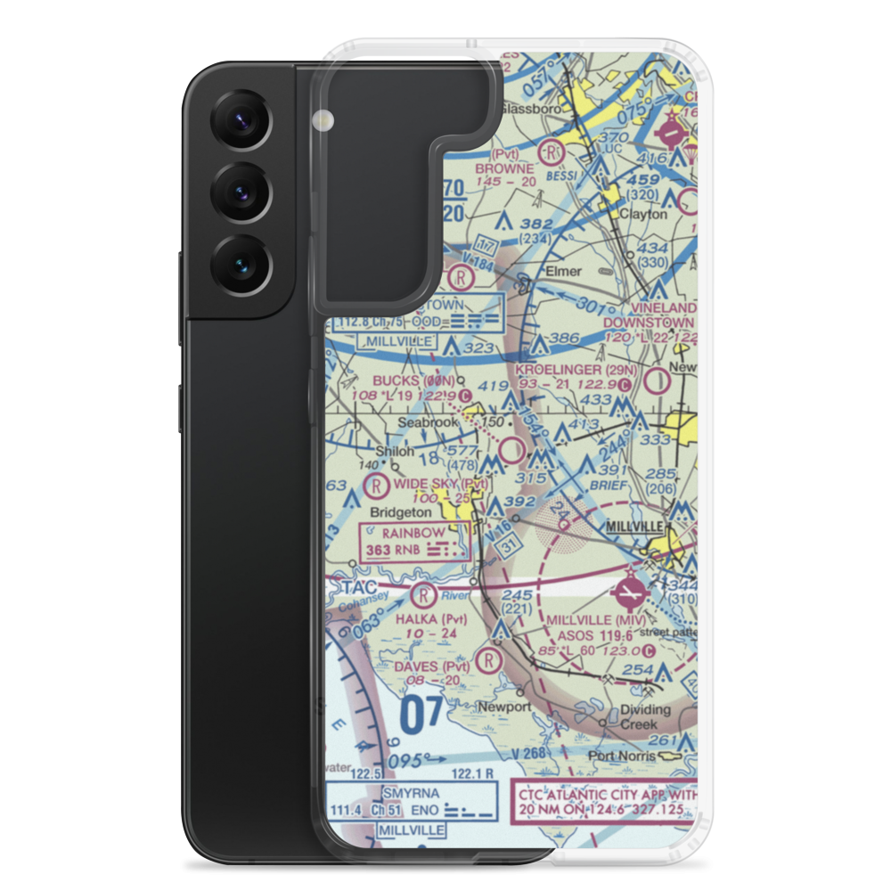 Bucks Airport (00N) VFR Sectional Samsung Case Samsung Galaxy S22 Plus model shown
