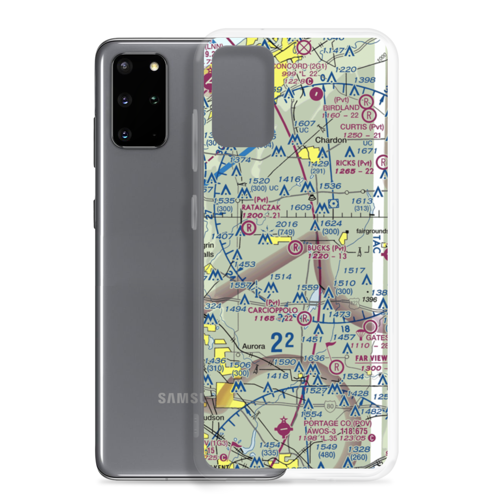 Bucks Airport (40OH) VFR Sectional Samsung Case Samsung Galaxy S20 Plus model shown