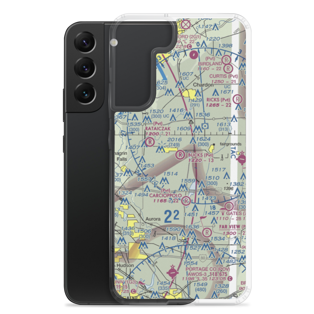 Bucks Airport (40OH) VFR Sectional Samsung Case Samsung Galaxy S22 Plus model shown