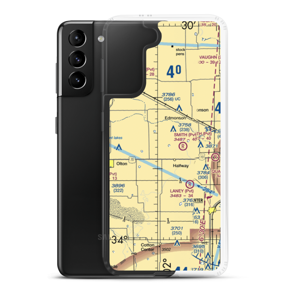 Buddy Harmel Airport (0TA1) VFR Sectional Samsung Case Samsung Galaxy S21 Plus model shown