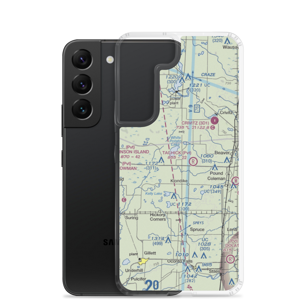 Buds Landing Airport (10WI) VFR Sectional Samsung Case Samsung Galaxy S22 model shown