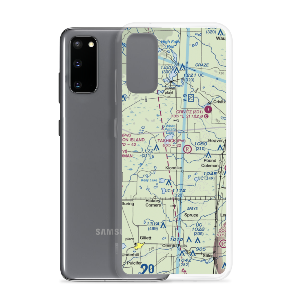 Buds Landing Airport (10WI) VFR Sectional Samsung Case Samsung Galaxy S20 model shown