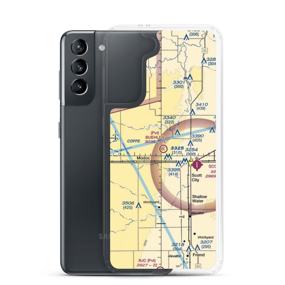 Buehler Airport (1KS8) VFR Sectional Samsung Case Samsung Galaxy S21 model shown