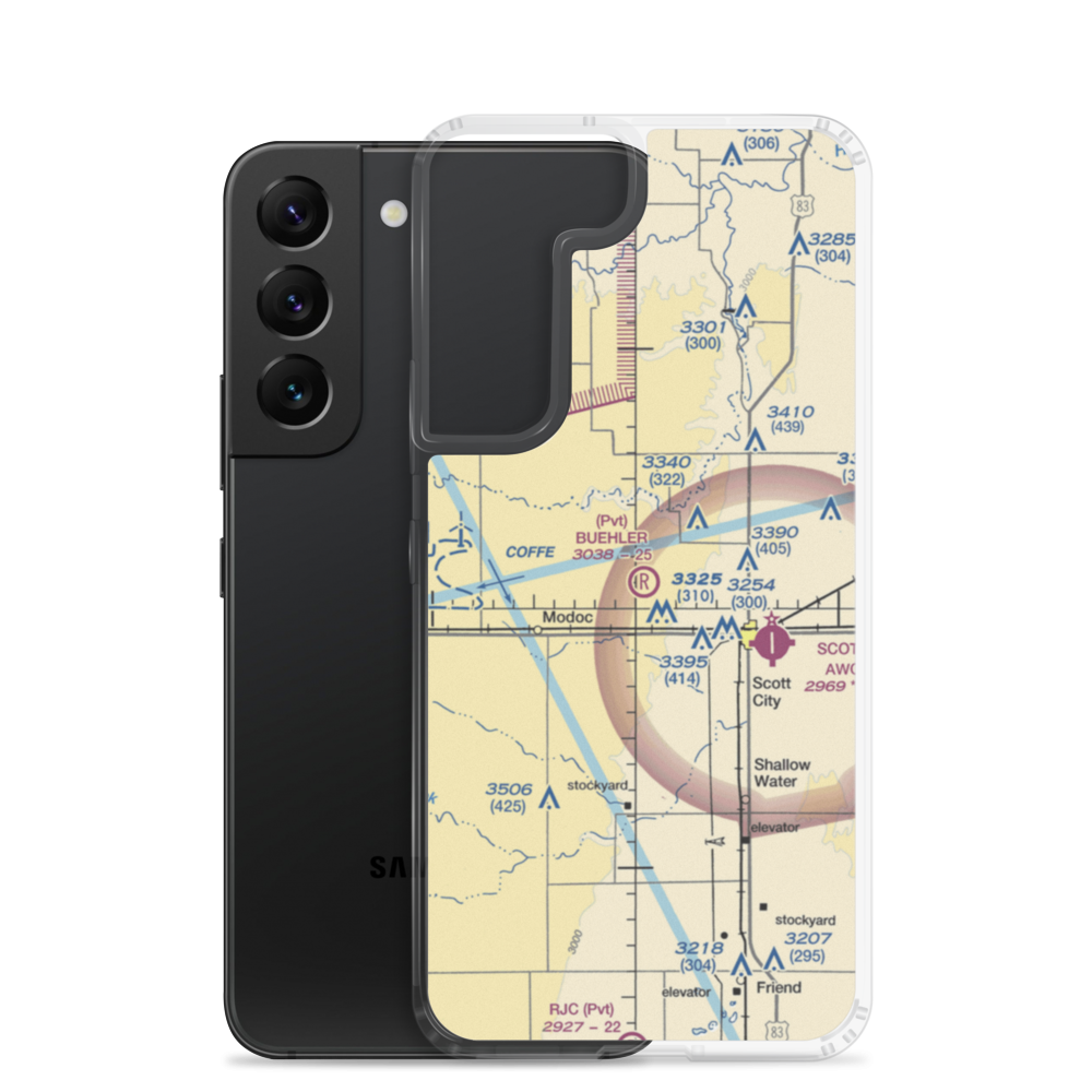 Buehler Airport (1KS8) VFR Sectional Samsung Case Samsung Galaxy S22 model shown