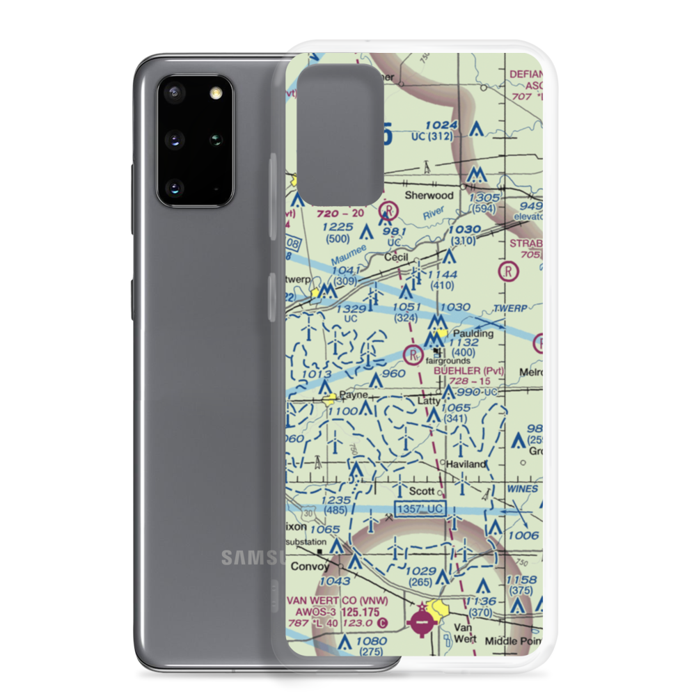 Buehler Airport (54OH) VFR Sectional Samsung Case Samsung Galaxy S20 Plus model shown