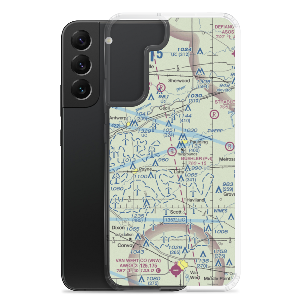 Buehler Airport (54OH) VFR Sectional Samsung Case Samsung Galaxy S22 Plus model shown