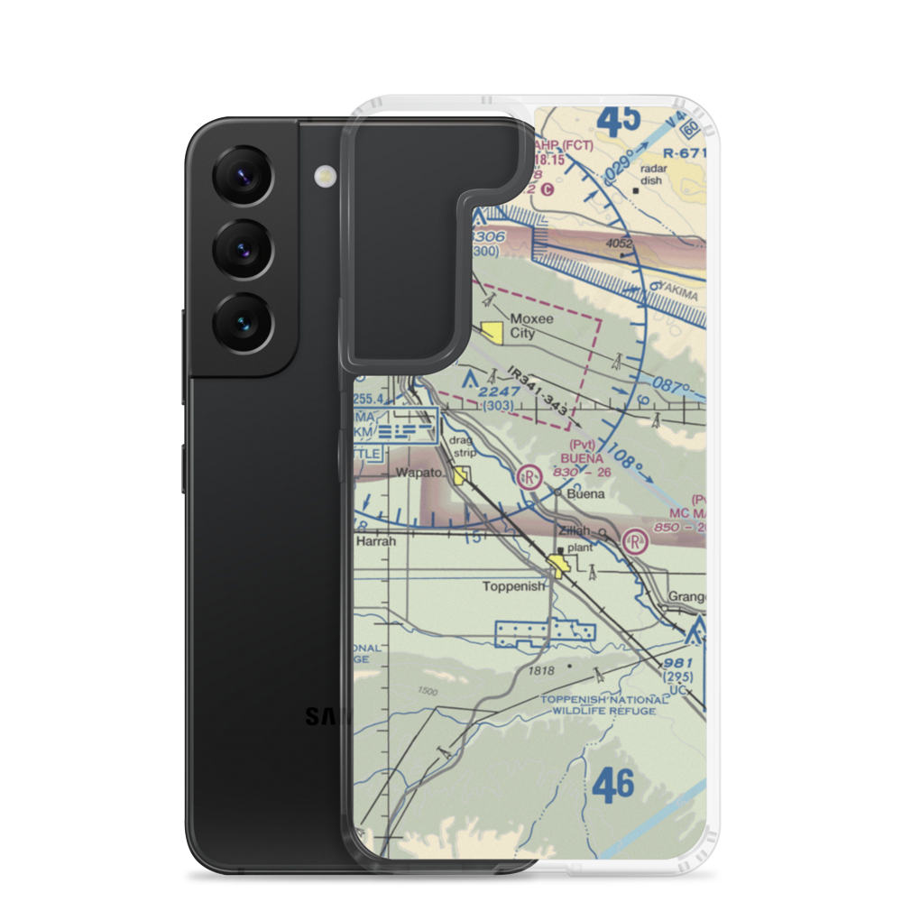 Buena Airport (WA97) VFR Sectional Samsung Case Samsung Galaxy S22 model shown